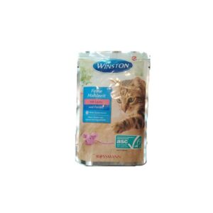 پوچ گربه وینستون مدل Mit Lachs Und Forelle وزن 100 گرم