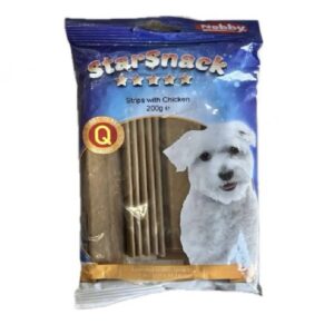 تشویقی سگ نوبی مدل strips with chicken طعم مرغ وزن 200 گرم