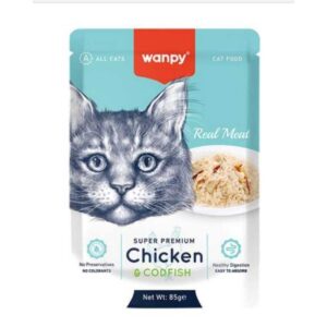 پوچ گربه بالغ ونپی طعم مرغ و ماهی کاد وزن 85 گرم